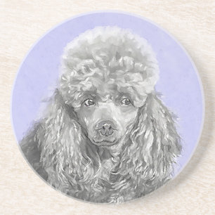 Posavasos Arte de perro azul grisáceo de juguete en miniatur