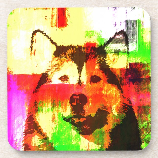 Posavasos Arte de perros Husky Siberiano (Frente)