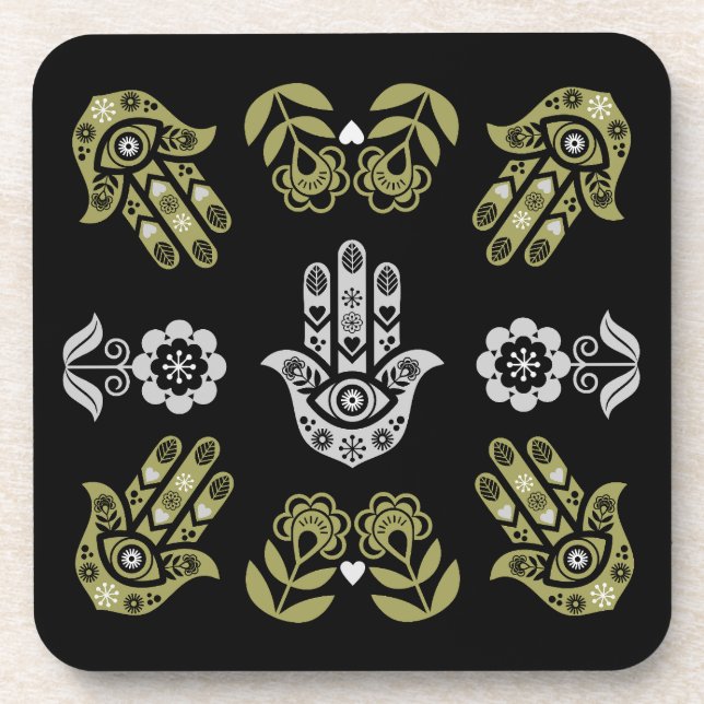 Posavasos Arte de Protección de la Mano Hamsa (Frente)