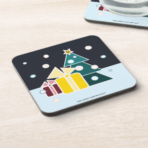 Posavasos Arte de regalos del árbol de Navidad escandinavo r