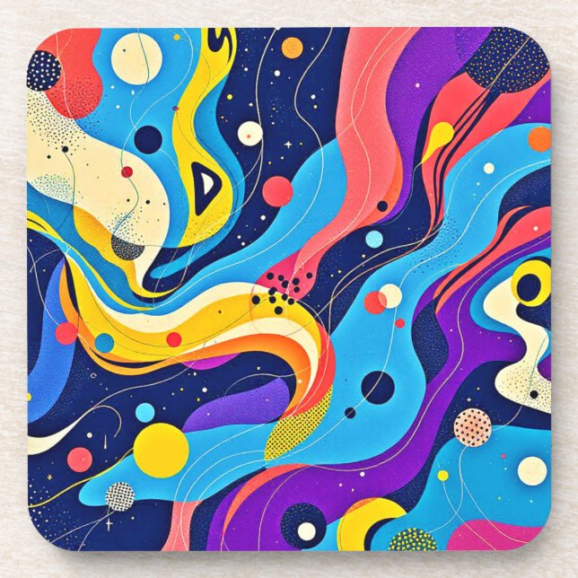 Posavasos Arte de ritmo cósmico (Frente)