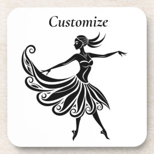 Posavasos Arte de silueta de bailarín africano Thunder_Thund