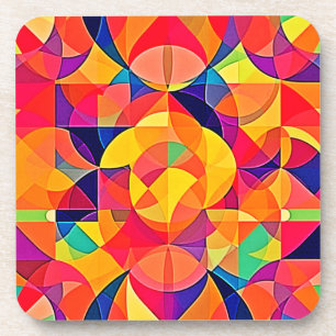Posavasos Arte de simetría abstracto vibrante