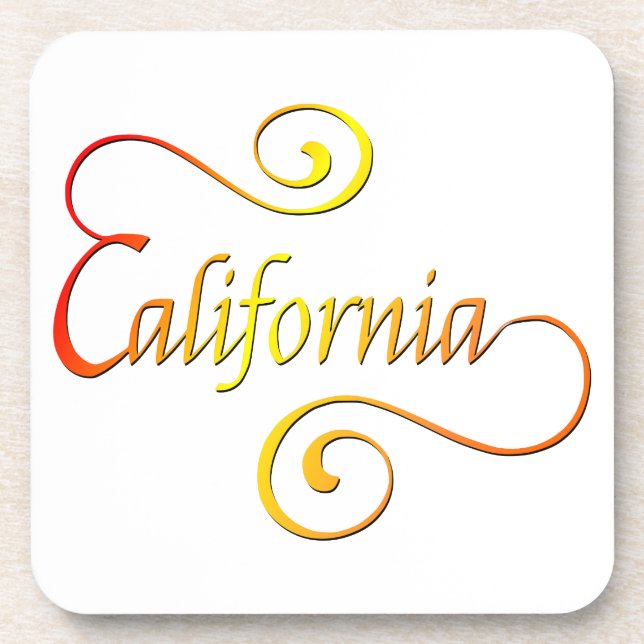 Posavasos Arte de tipografía de California (Frente)