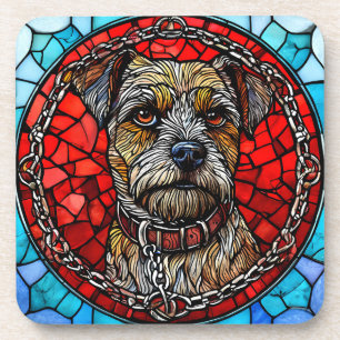 Posavasos Arte de vidrio emplomado de perro