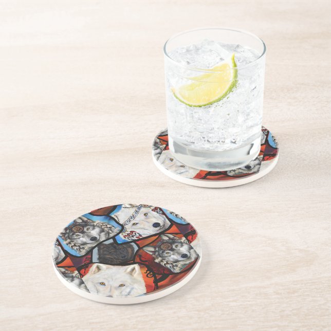 POSAVASOS ARTE DE WOLF DEL SUROESTE (Lado)