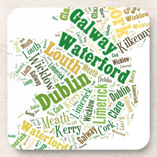 Posavasos Arte de Word de Ciudades de Irlanda