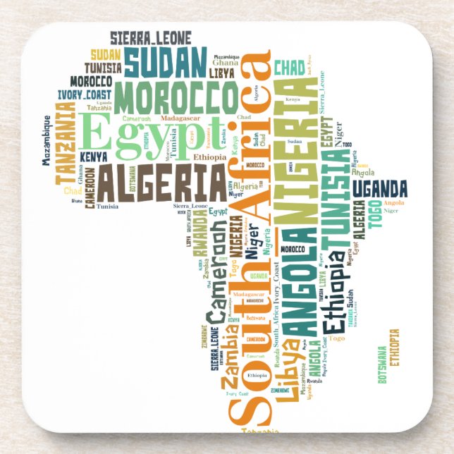 Posavasos Arte de Word en África (Frente)