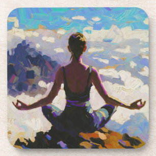 Posavasos Arte de Yoga: Belleza Equilibrada (Pintura al Óleo