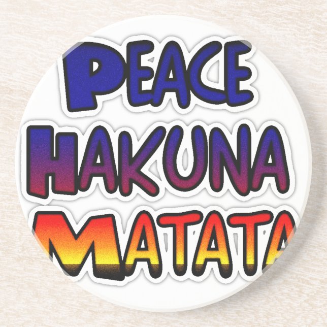 Posavasos Arte degradado de Peace Hakuna Matata (Frente)