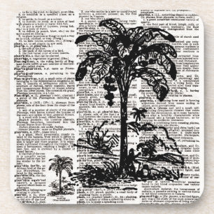 Posavasos Arte del diccionario del árbol de palmas