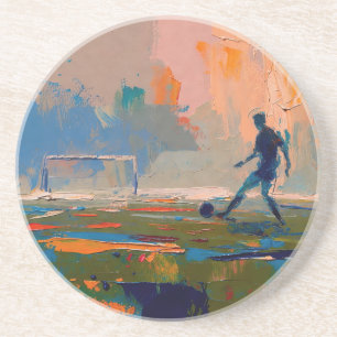 Posavasos "Arte del Fútbol" (Estilo 1) Pintura al óleo 