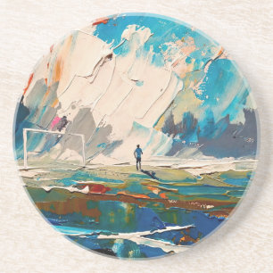 Posavasos "Arte del Fútbol" (Estilo 2) Pintura al óleo 
