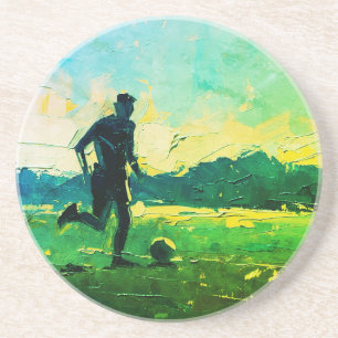 Posavasos "Arte del Fútbol" (Estilo 4) Pintura al óleo 