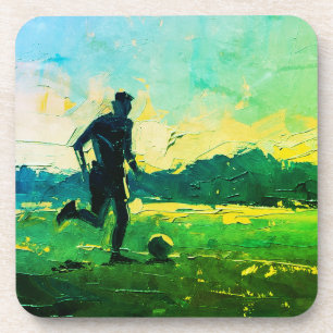 Posavasos "Arte del Fútbol" (Estilo 4) Pintura al óleo 