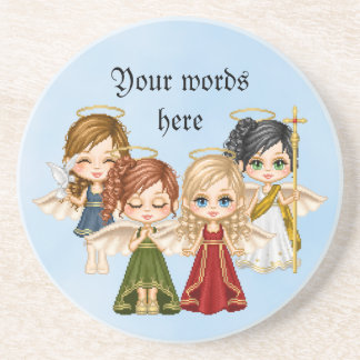 Posavasos Arte del pixel del cuarteto del ángel