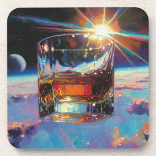 Posavasos Arte del Whiskey: En el espacio (pintura n.º 9)