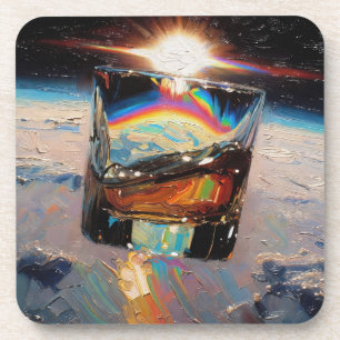 Posavasos Arte del Whiskey: En el espacio (pintura No. 4)