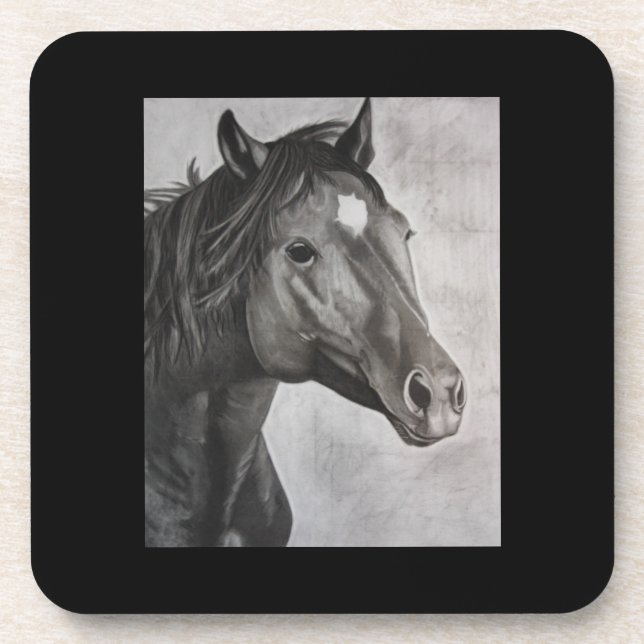 Posavasos Arte dibujado a mano de caballo (Frente)
