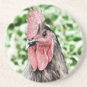 Posavasos Arte digital Blue Rooster