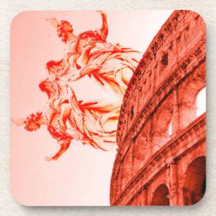 Posavasos Arte digital del Coliseo y estatuas/esculturas