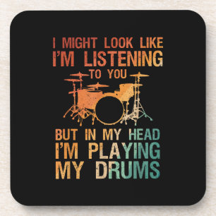 Posavasos Arte Divertido de Baterista para Hombres Mujeres M