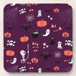 Posavasos Arte espeluznante y lindo de Halloween