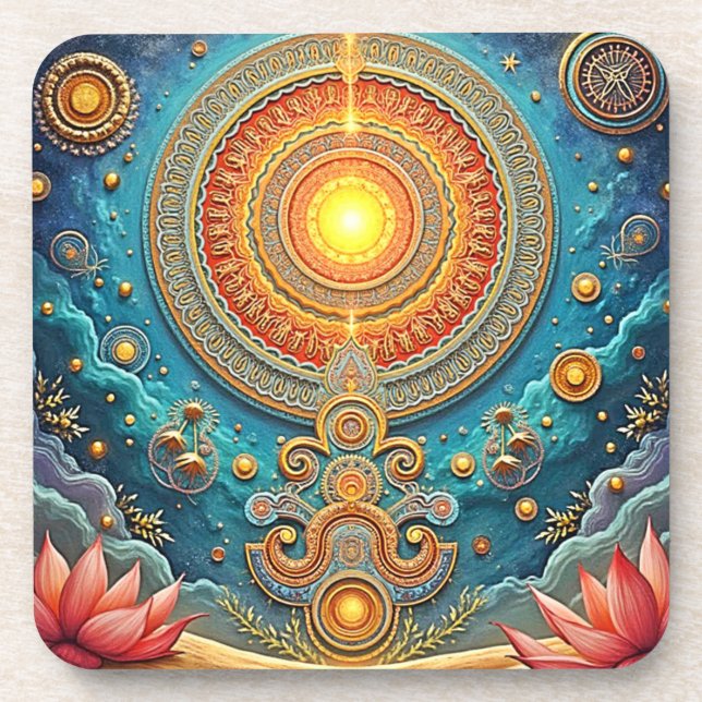Posavasos Arte espiritual de Mandala (Frente)
