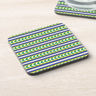 Posavasos Arte étnico letón letón verde y azul