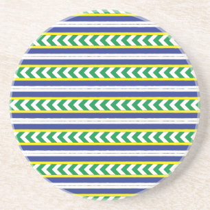 Posavasos Arte étnico letón letón verde y azul