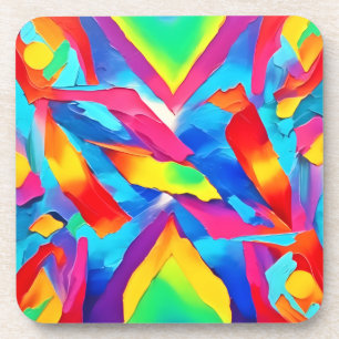 Posavasos Arte expresionista abstracto colorido
