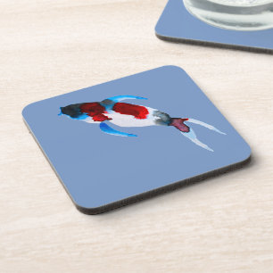 Posavasos Arte fino de acuarela de pescado de Koi