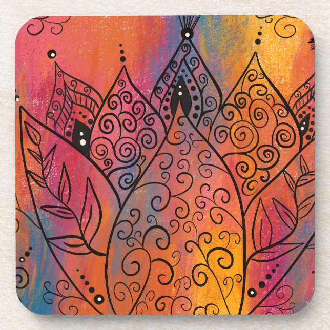 Posavasos Arte floral de bonito (Frente)
