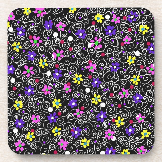 Posavasos Arte floral de primavera (Frente)