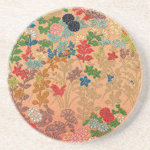 Arte floral japonés vintage en estampado total beb