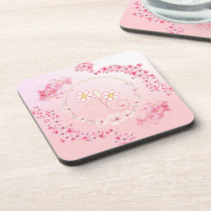 Posavasos Arte floral rosa, una bendición de primavera