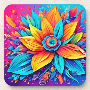 Posavasos Arte Floral Vibrante