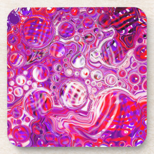 Posavasos Arte fluido rojo y púrpura