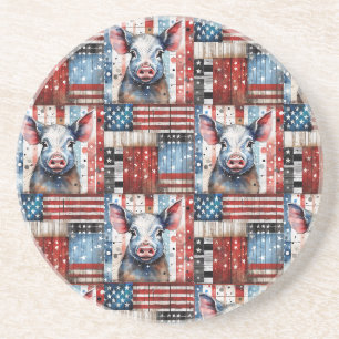 Posavasos Arte folclórico de la Granja Porcina Americana