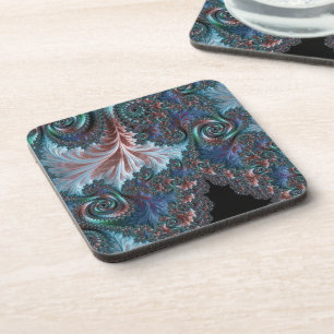 Posavasos Arte fractal de Mandelbrot boho hippie colorido gr