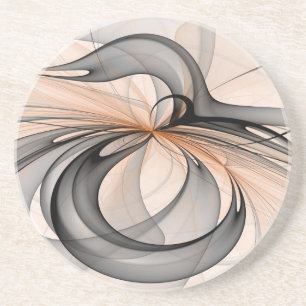 Posavasos Arte fractal moderno de antracita gris sienita abs