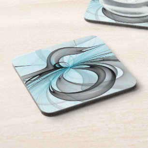Posavasos Arte fractal moderno gris antracita abstracto