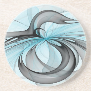 Posavasos Arte fractal moderno gris antracita abstracto