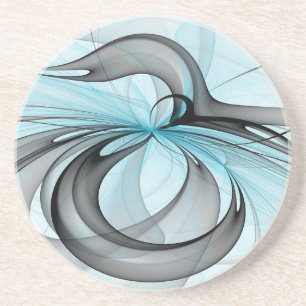 Posavasos Arte fractal moderno gris antracita abstracto