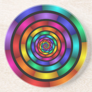 Posavasos Arte fractal moderno y psicodélico