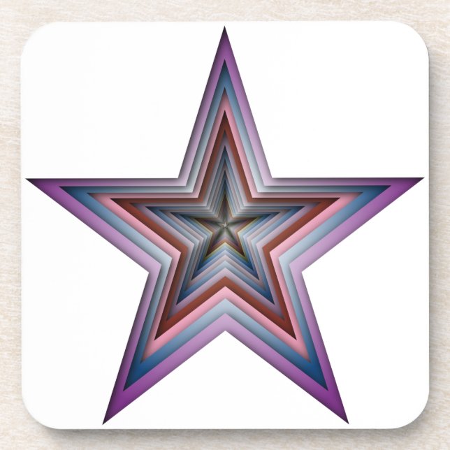 Posavasos arte geométrico abstracto de estrella (Frente)