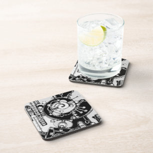 Posavasos Arte Geométrico Blanco Y Negro 4