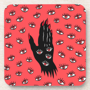 Posavasos Arte gótico de Halloween - Ojos espeluznantes de m