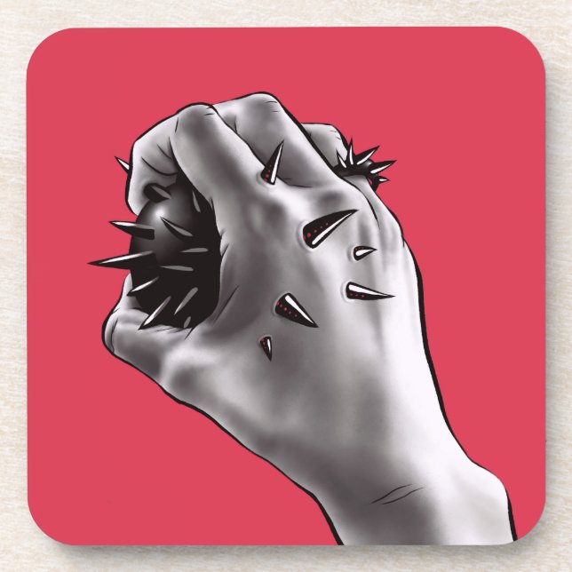 Posavasos Arte gótico del horror - mano apuñalada (Frente)