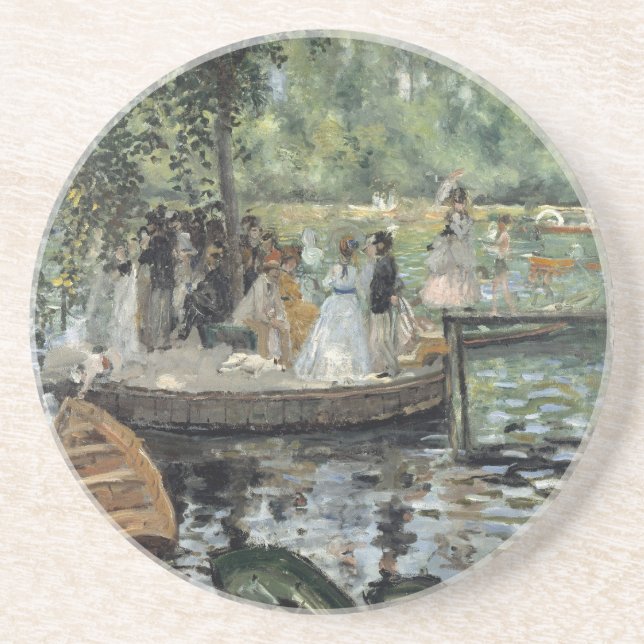 Posavasos Arte impresionista de Renoir de Grenouillere (Frente)